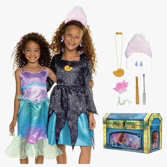 Disney The Little Mermaid Ariel Ursula Dress Up Trunk Outfit Dresses Accessories - Picture 1 of 5